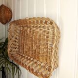 Rectangular vintage wicker basket