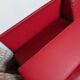 Large vintage red leather three-seater sofa – circa 1960 – structure e