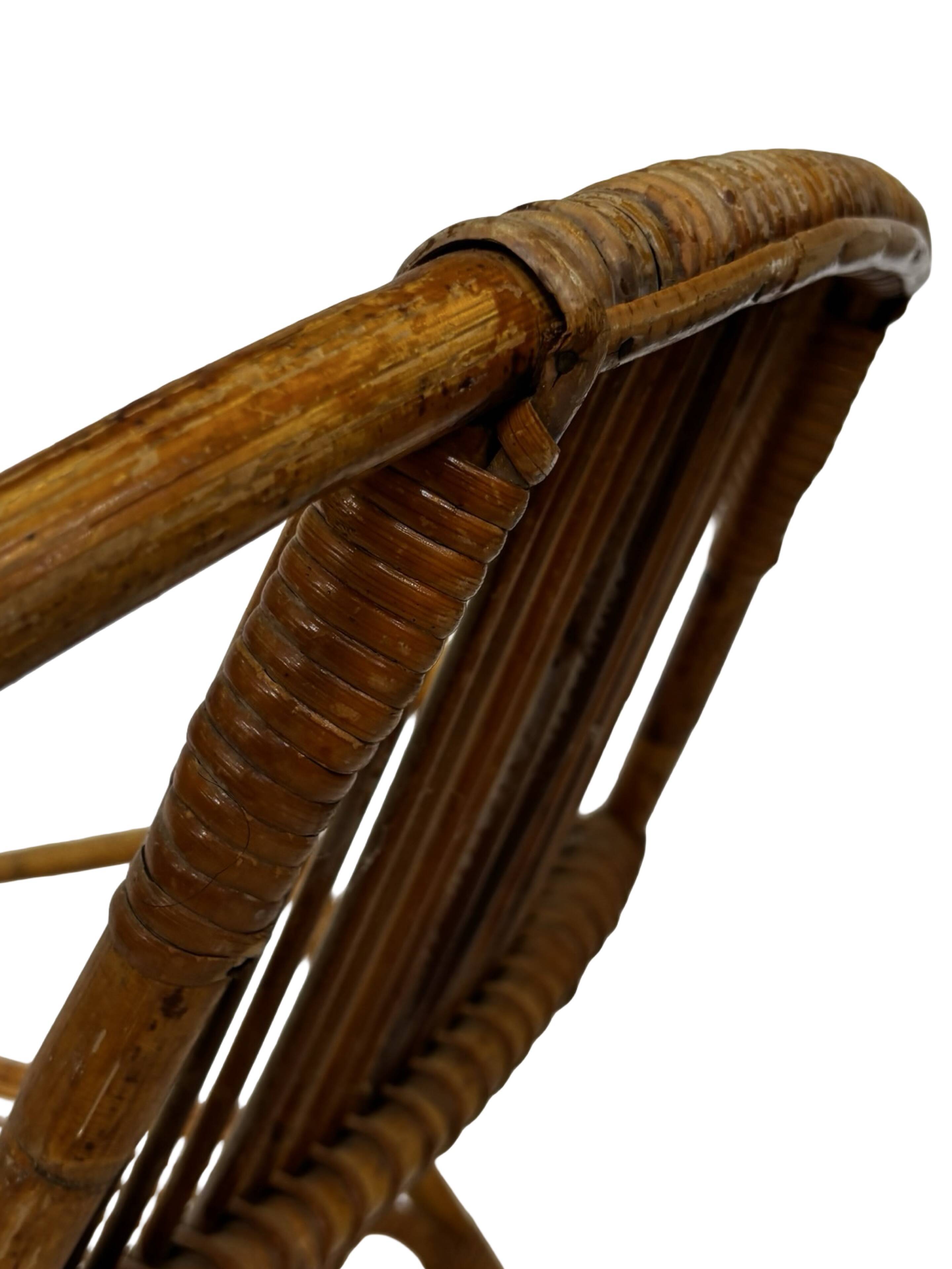 Vintage Rattan Chair Dirk Van Sliedregt Rohe Noordwolde 1960