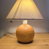 Solid walnut ball table lamp 1970