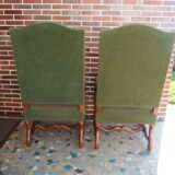 A pair of Louis XIII-style sheep bones armchairs