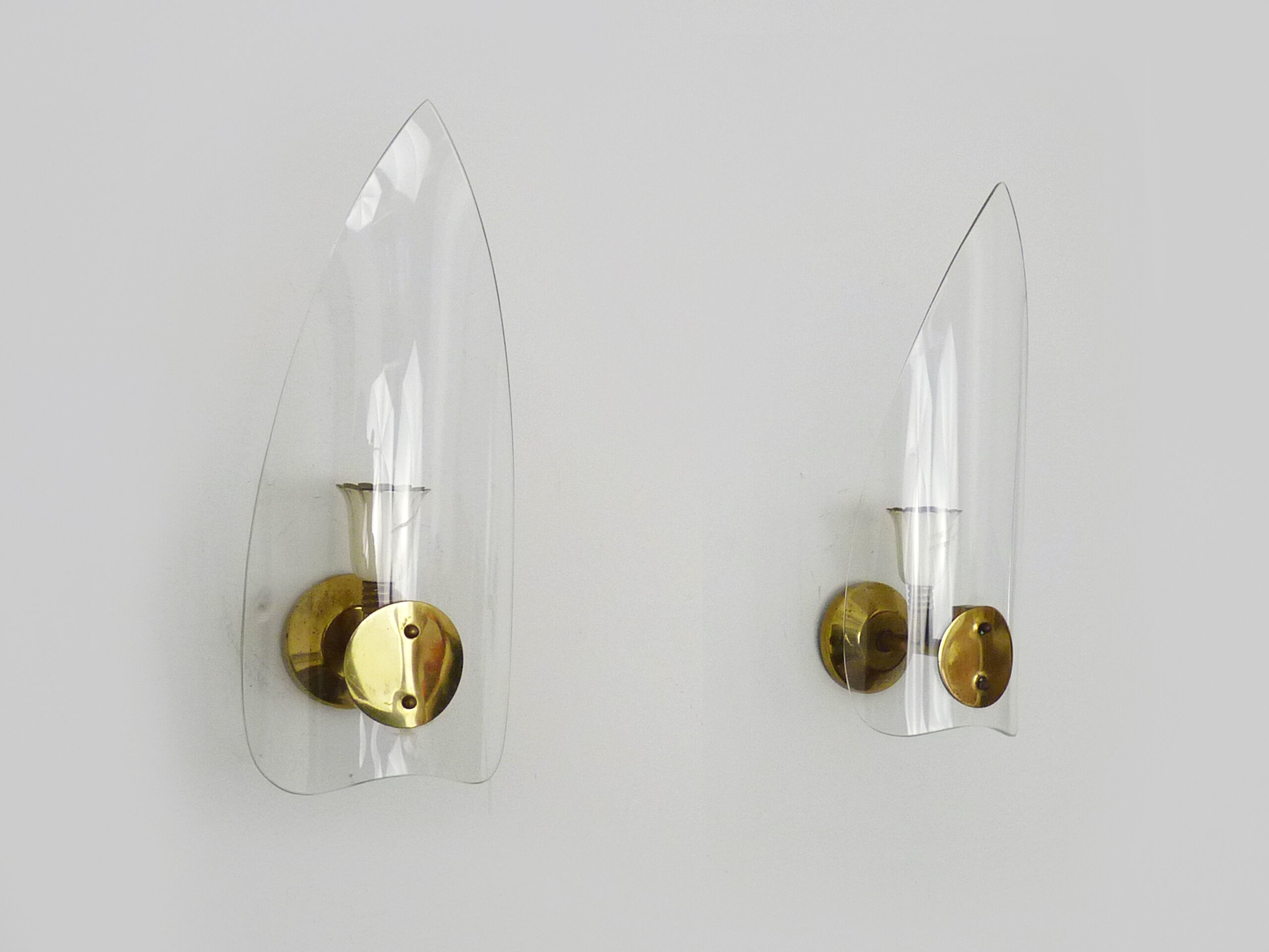 Pair of vintage italian wall sconces, Stilnovo Italy, 50s