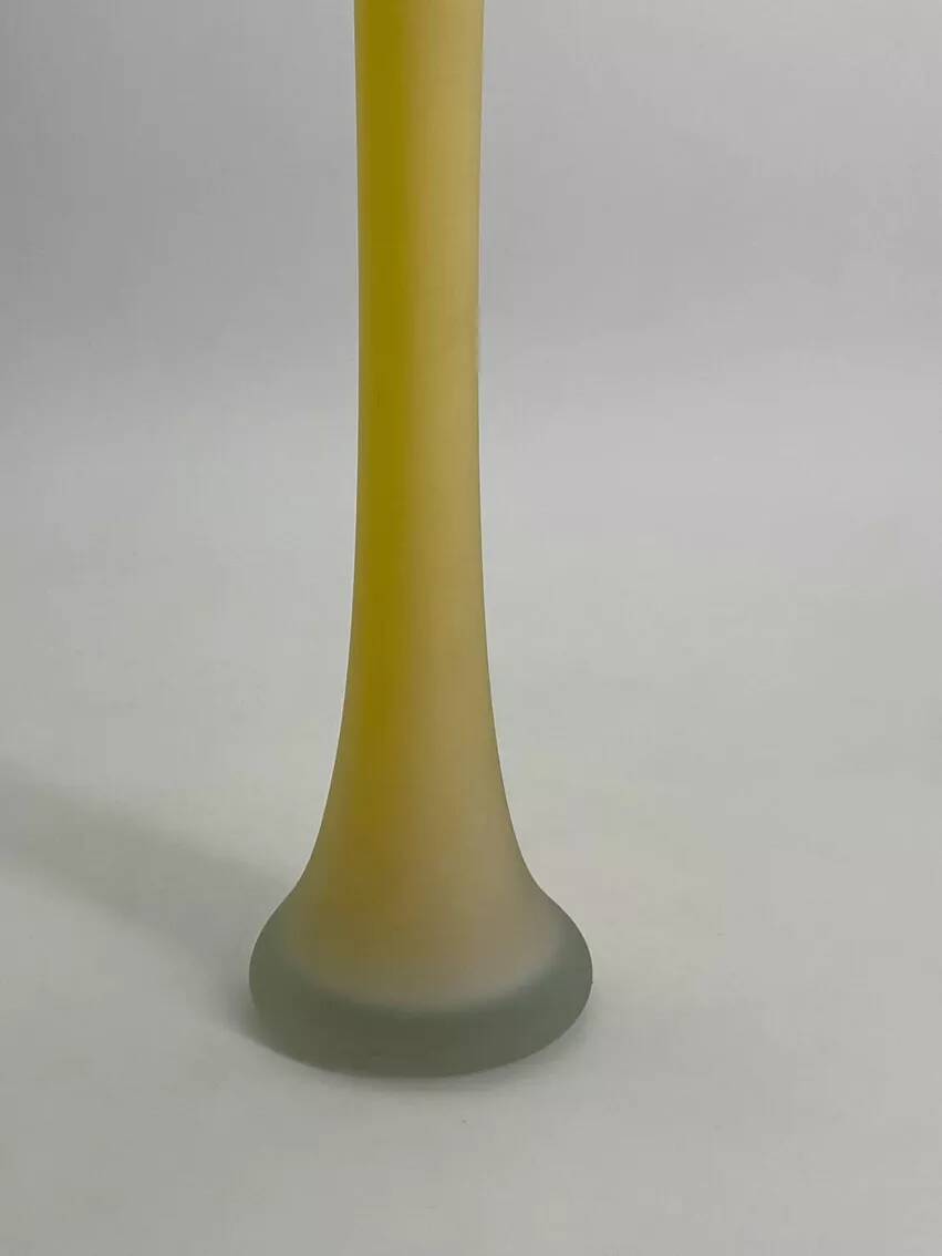 Vintage yellow glass paste vase