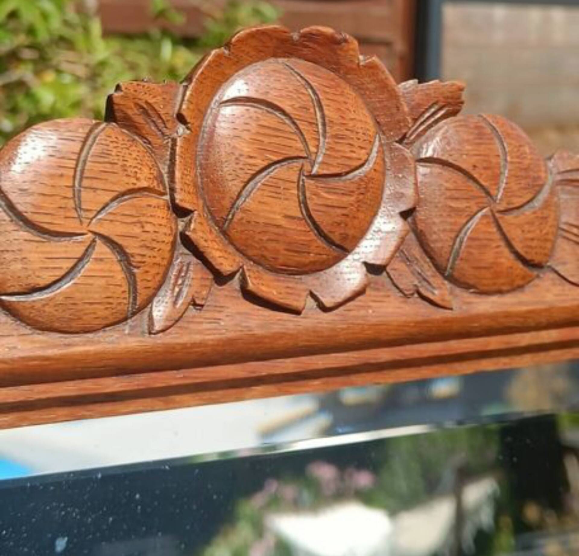 Art Deco dressing table in oak and red marble, 1920s-30s.