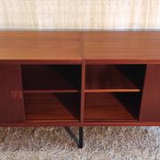 Modernist enfilade in teak by René-Jean Caillette for Charron - mid 20th century.