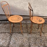 2 chaises montgolfière de jardin vintage