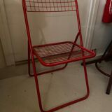 PRODUCT POP UP CHRISTMAS 2022 - Red metal folding chair