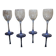 4 Luminarc white wine glasses with blue stem Azur France