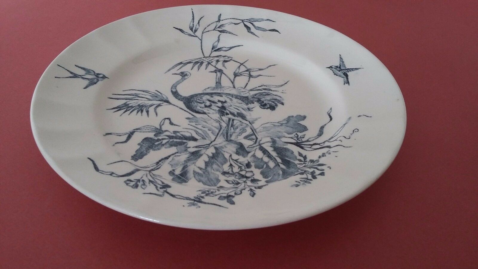 Plate Longchamp Earth model railway scenery ostriches Congo