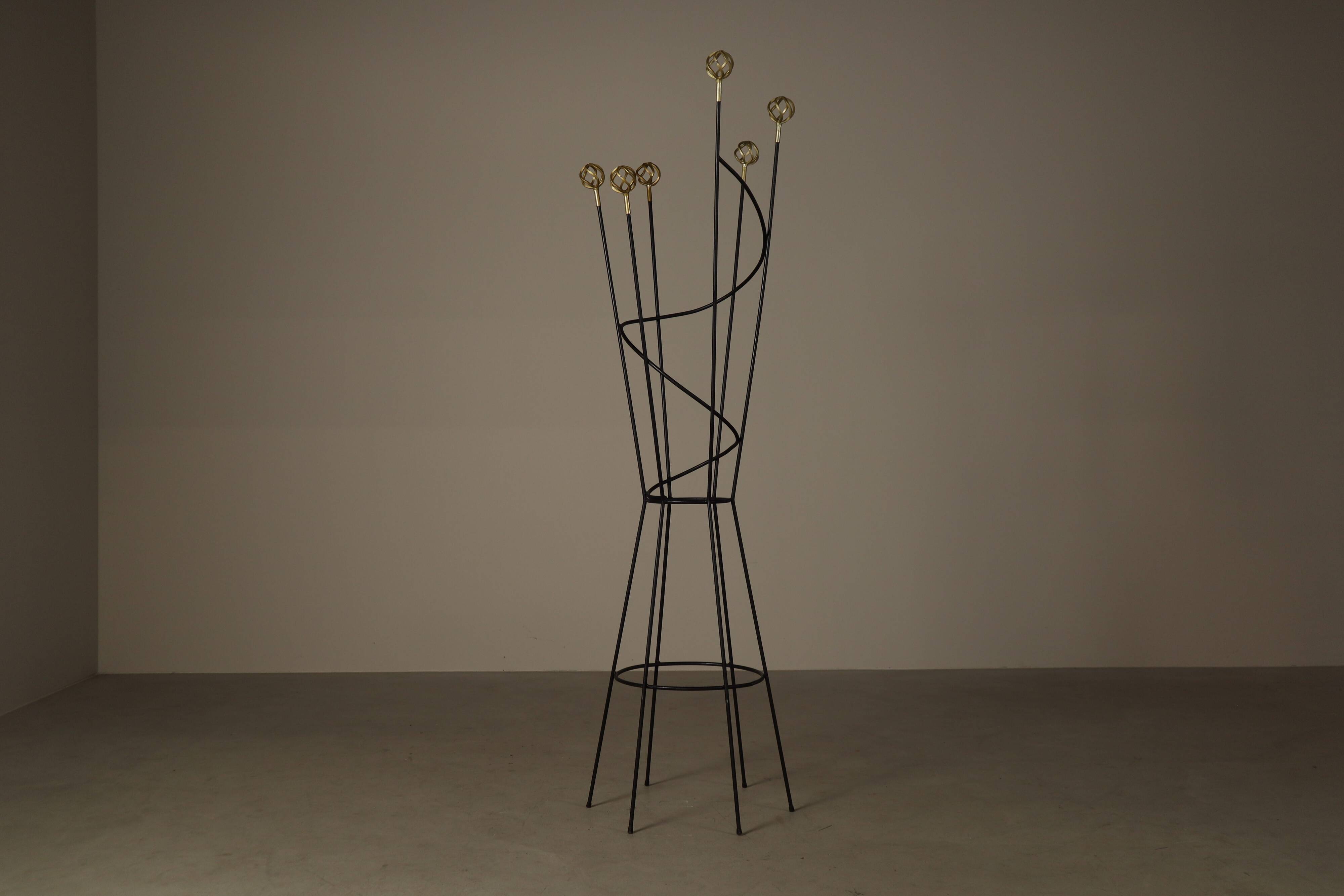 Freestanding Coat and Hat Stand in the Style of Roger Féraud