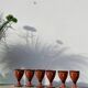 6 earthenware stemmed glasses / handcrafted ceramic work