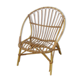 1970 wicker shell armchair