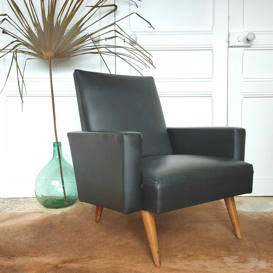 Black skai chair