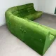Modular green velvet corner sofa, 1970s