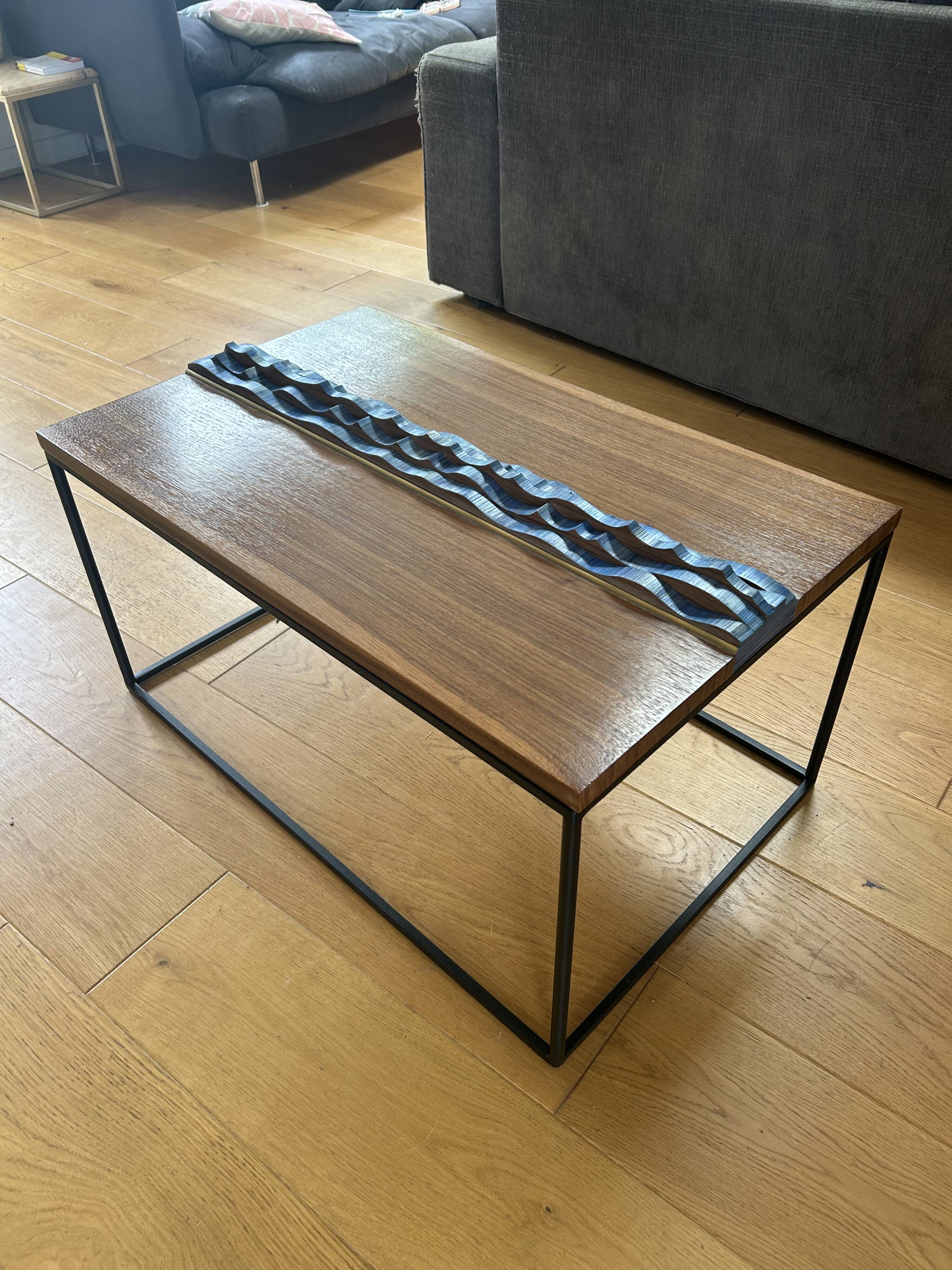 Walnut straw coffee table