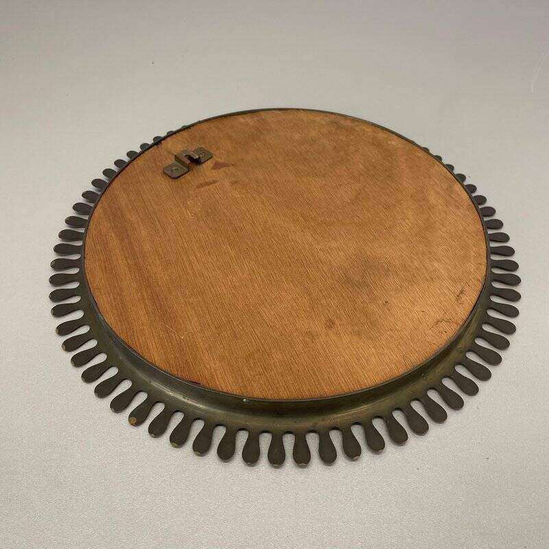 Miroir mural en laiton par Vereinigte Werkstätten, 1950