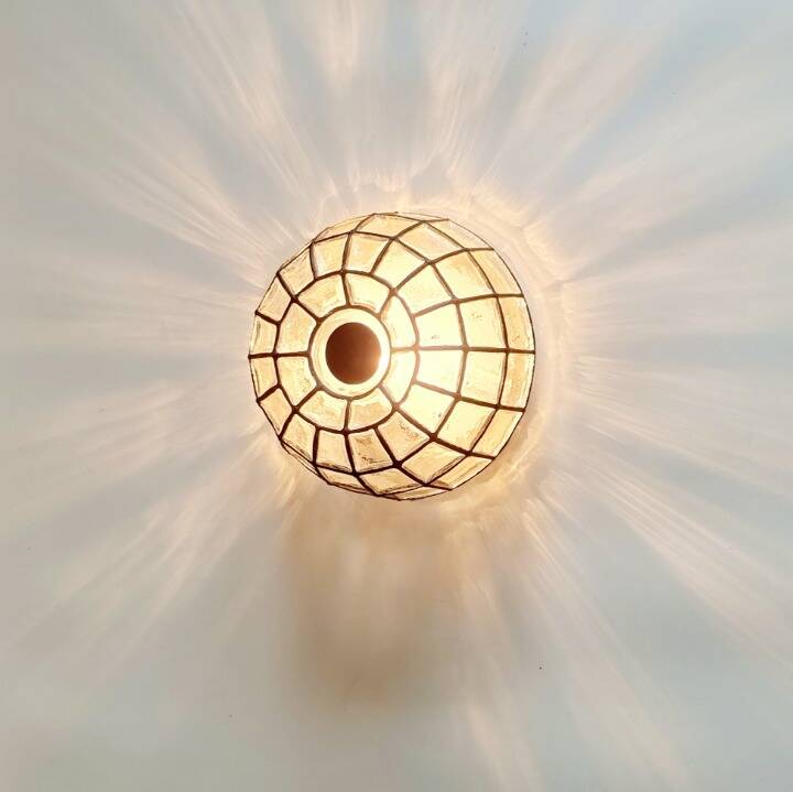 1 Of 2 Mid Century Modern Glass Ceiling Lights From Limburg, Germany, 1970s