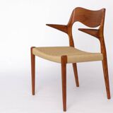 Niels Otto Møller Model 55 Armchair – Danish Teak Dining Chair Paper cord