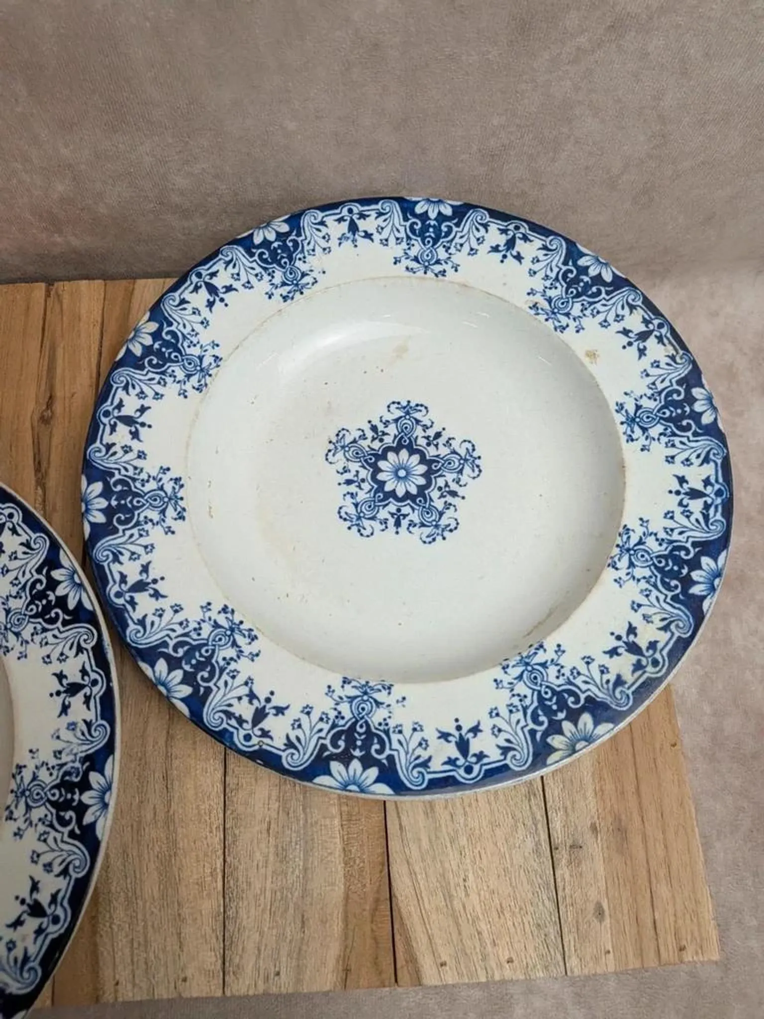 Set of 2 deep plates in ironstone Jules Vieillard Bordeaux – Rouen
