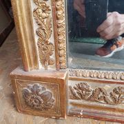 Miroir dore et rechampi en gris d'epoque louis xvi