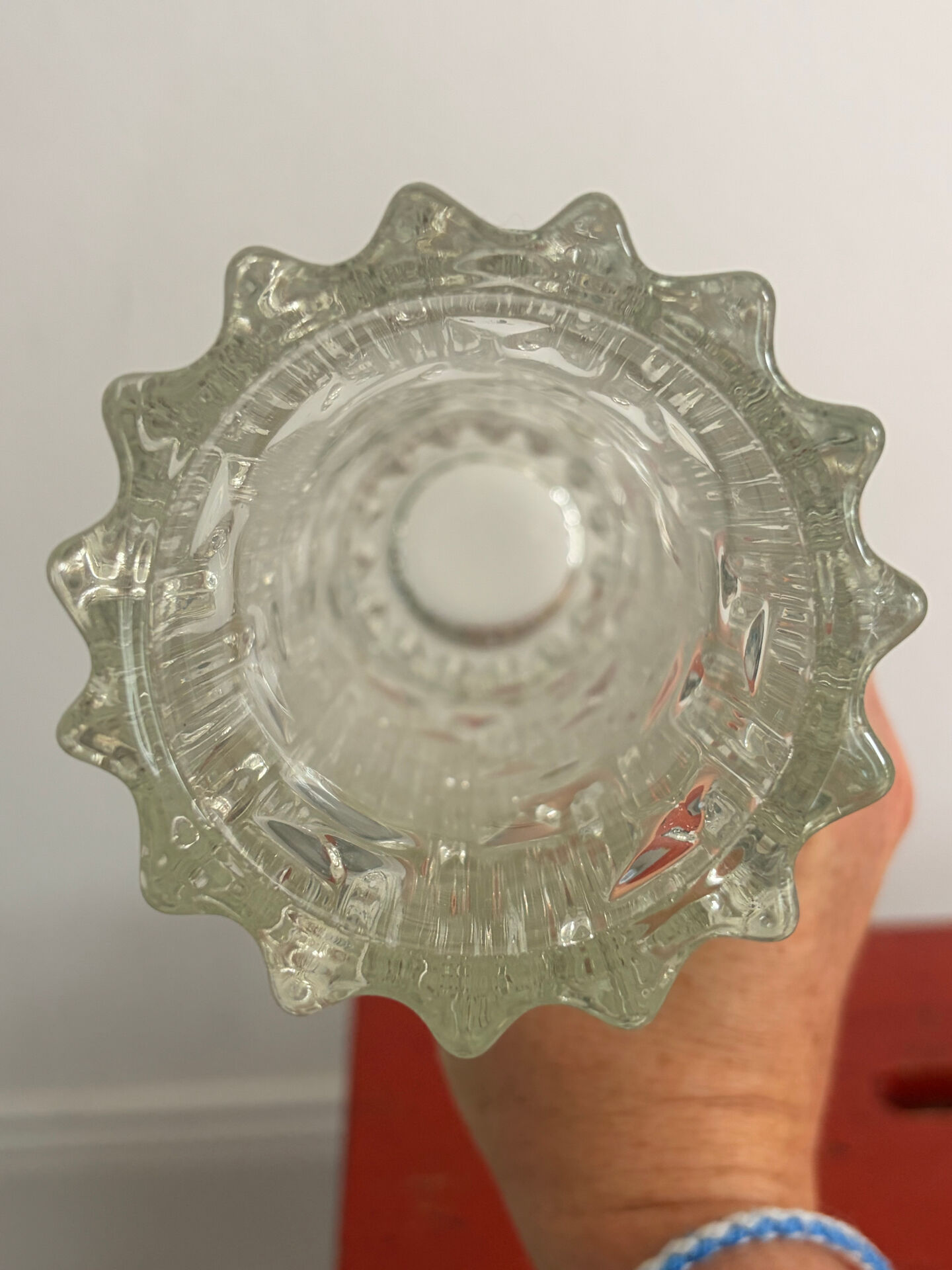 "Labyrinth" vase in pressed glass – František Vízner for Sklo Union