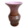 Vintage ceramic vase with textured decoration – pink and brown tones – 1960s/70s