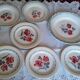 6 flat plates and a round dish digoin sarreguemines Marinette Cannes