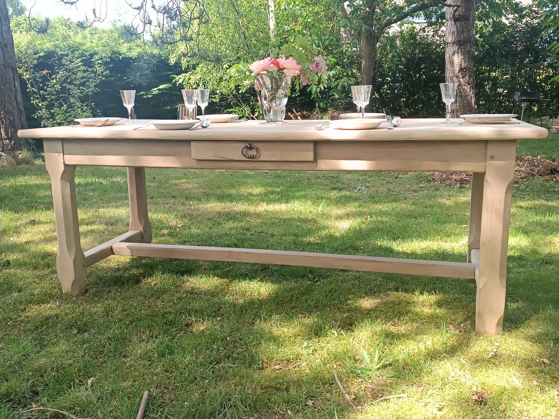 Renovated solid oak farmhouse table