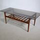 Mid-Century Design Teak Coffee Table with Smoked Glass by Möbel Mann, 1960s