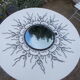 Vintage sun mirror black wire 50cm