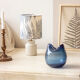 Speckled white enamelled mustard pot lamp - fern pattern