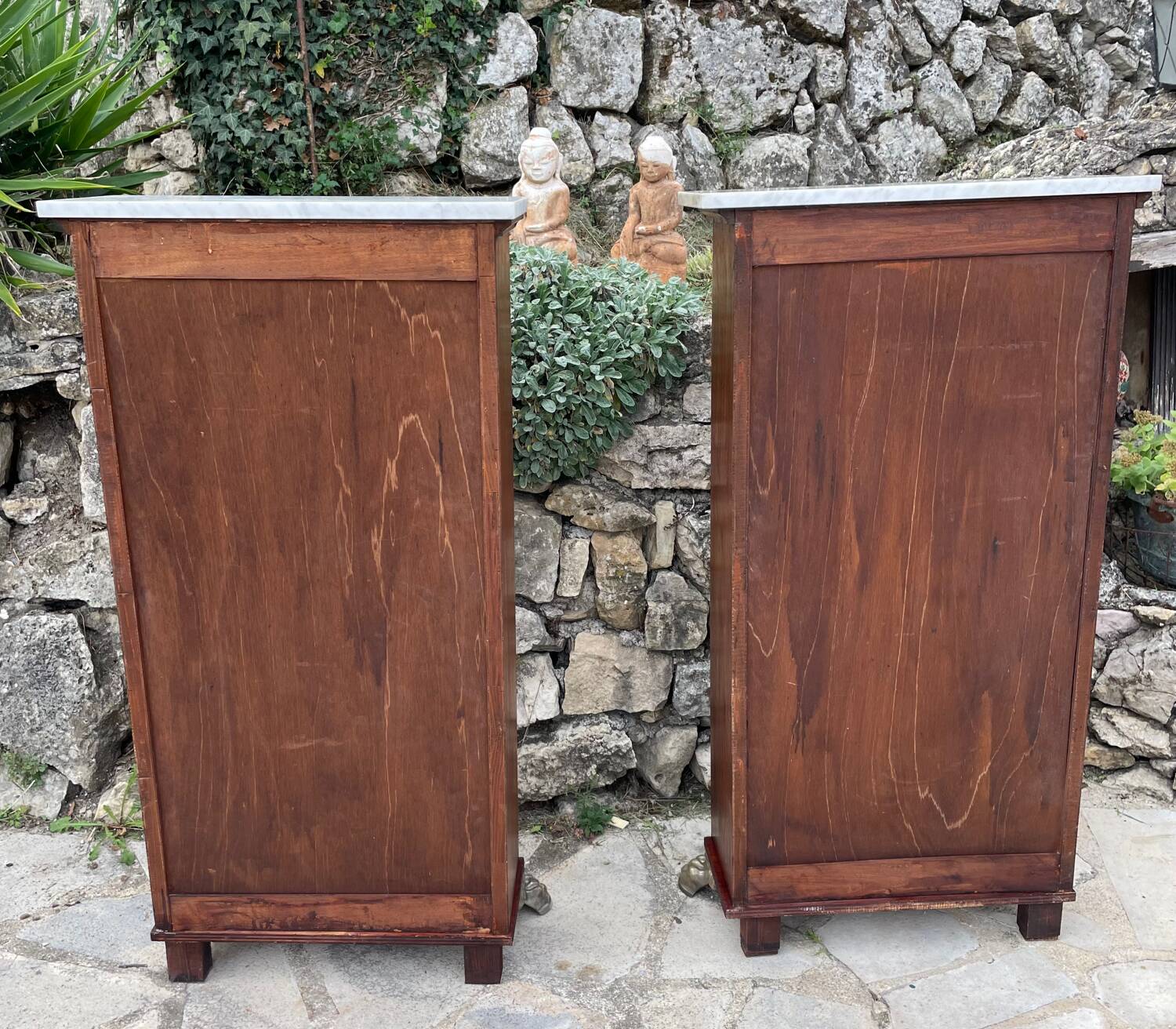 Pair of empire style mahogany bibuses