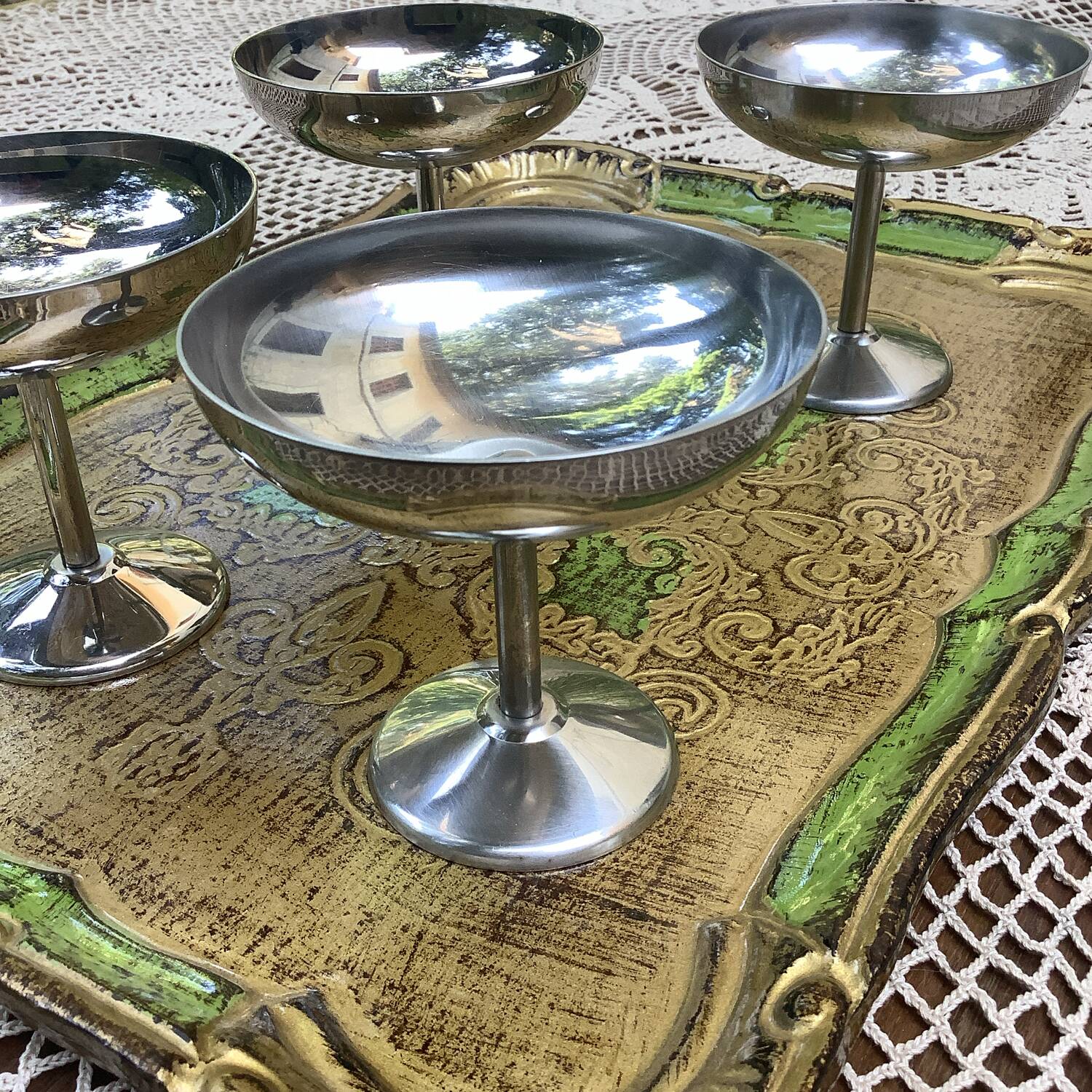 Set of 4 stainless steel cups