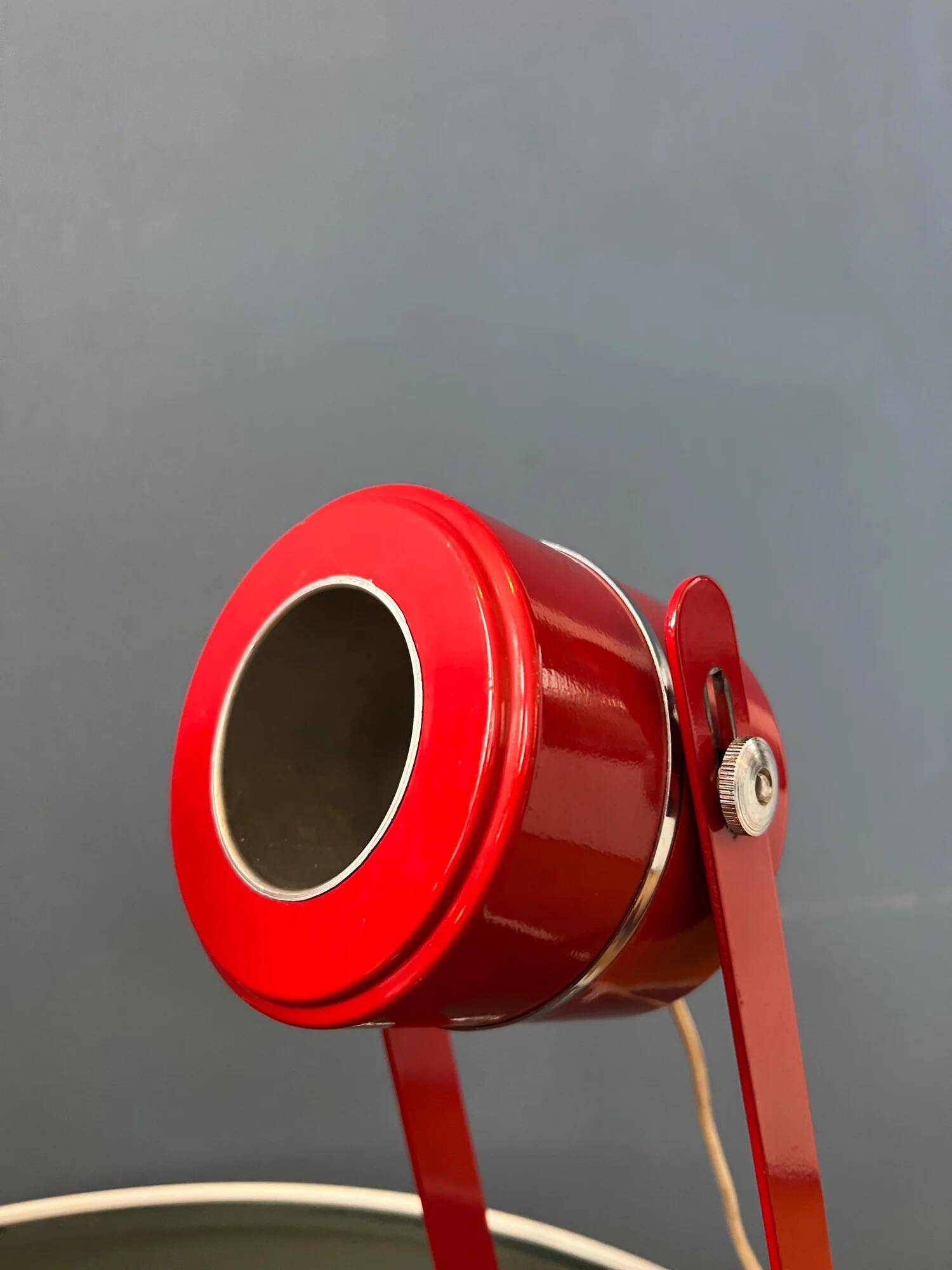 Set (2) of vintage red space age desk lamps
