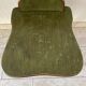 Wooden dressing table with olive green chair and floral patterns