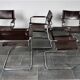 Set of 5 Cantilever MG5 chairs by Matteo Grassi in brown leather