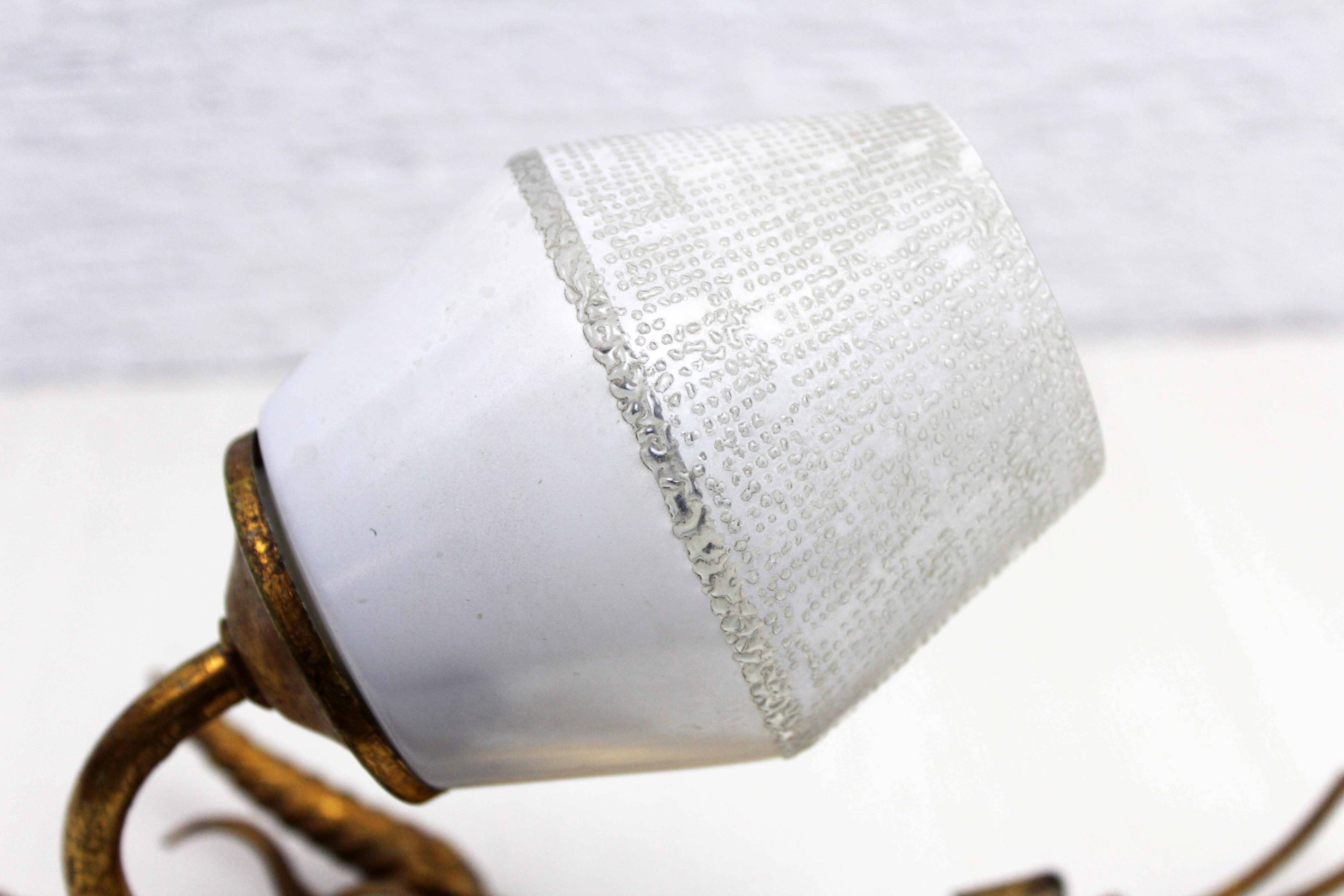Gold leaf gilded metal wheat sheaf wall light 1950