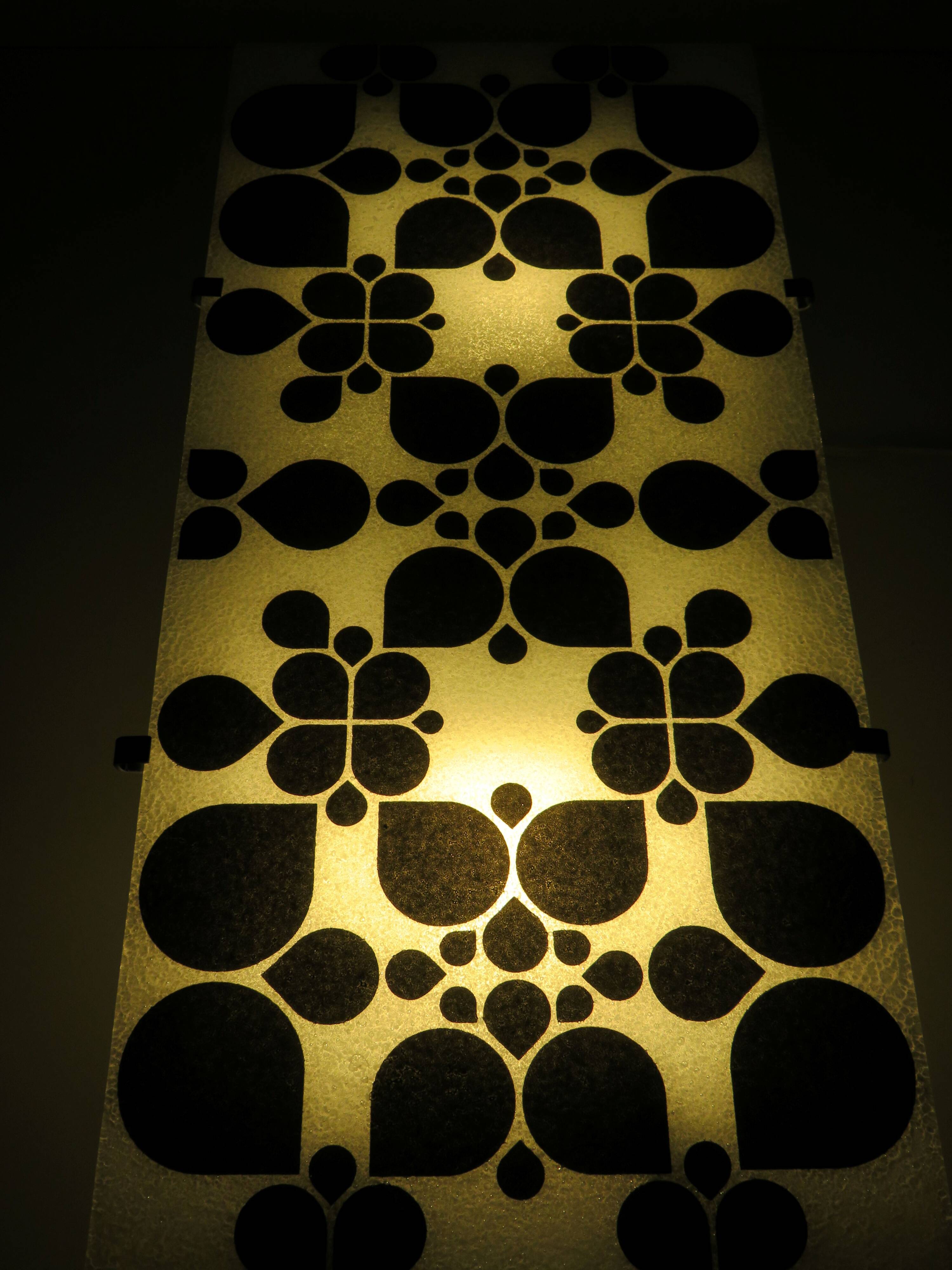Applique murale postmoderne IKEA, verre décoratif noir et blanc, 1990