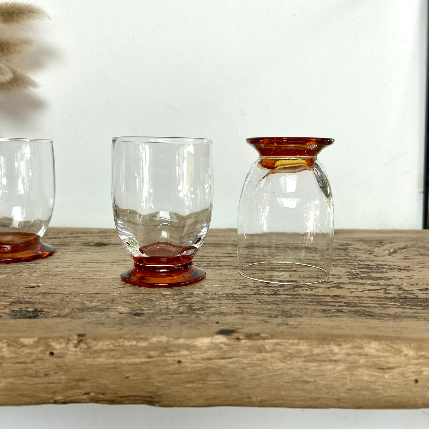 6 vintage liquor glasses
