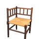 Chaise d’angle paillée bois tourné 1920
