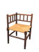 1920s turned wood straw corner chair