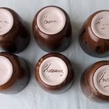 6 stoneware Breugnot cups