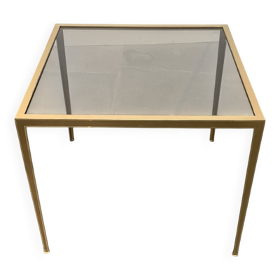 Table d'Appoint en Laiton et Verre de Style Hollywood Régence Allemand Milieu du Siècle par Vereinigte Werkstätten, années 1960