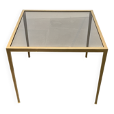 Table d'Appoint en Laiton et Verre de Style Hollywood Régence Allemand Milieu du Siècle par Vereinigte Werkstätten, années 1960