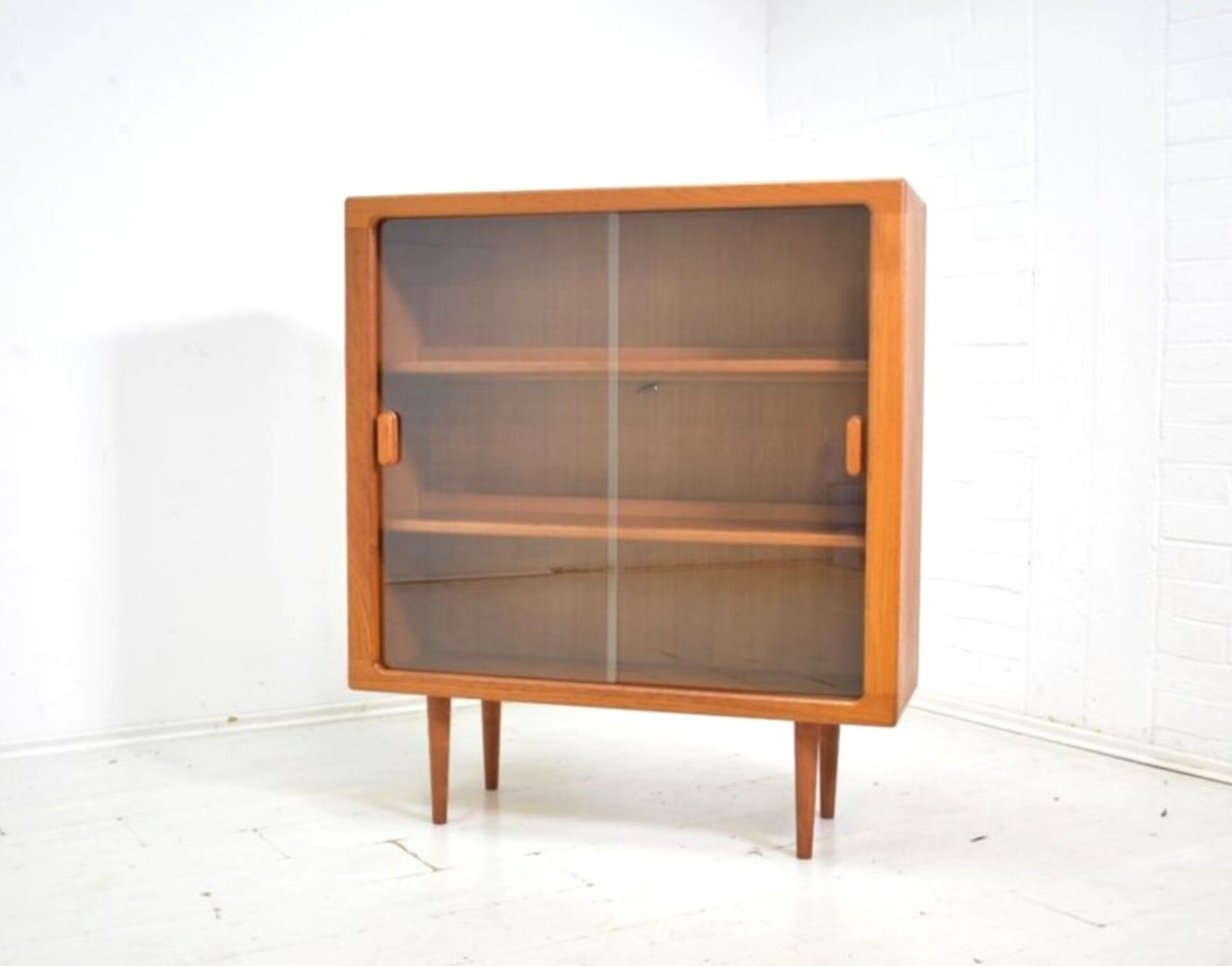 Showcase by CFC Silkeborg 1960s Danish teak Scandinavian display cabin