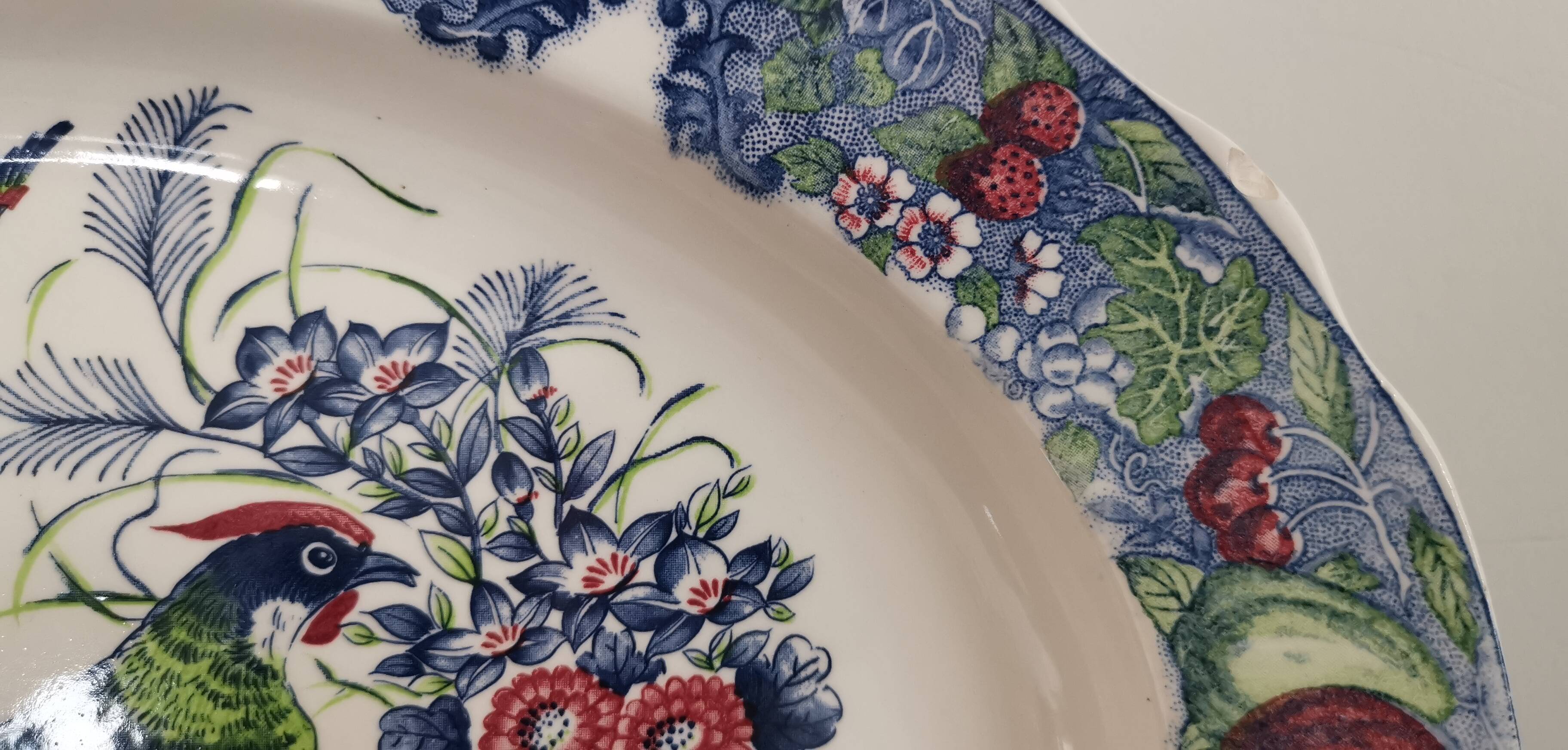 Old large oval dish in Japanese earthenware 46cm