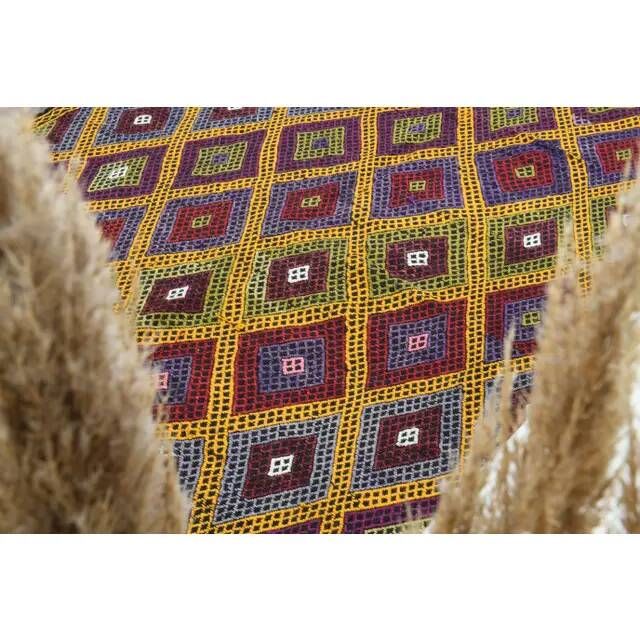 1970s Vintage Turkish Oushak Handmade Wool Cotton Yellow Area Rug 179x237
