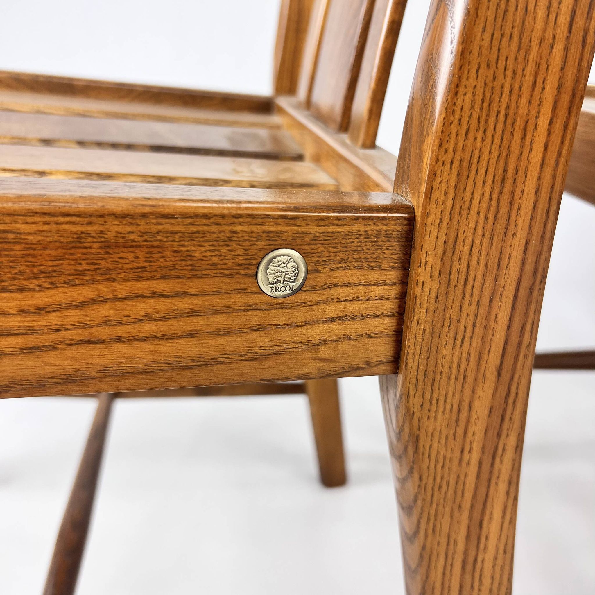 Ensemble de 4 chaises de salle à manger en chêne par Ercol, 1980s