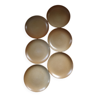 6 dessert plates Grès Village CNP