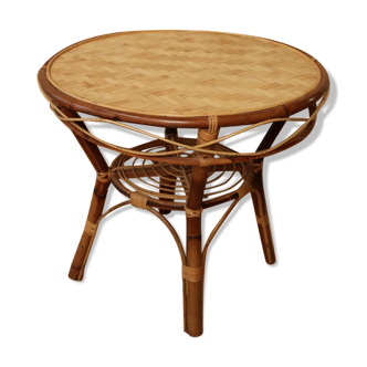 Round Rattan pedestal table